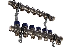 Коллекторная группа ELSEN 1&quot;, 6 контуров, размер отвода-3/4&quot;, нержавеющая сталь EMi02.06