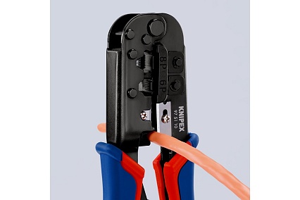 Пресс-клещи для штекеров Knipex RJ (Western), 2 гнезда, RJ 11/12, RJ 45, 190 мм, KN-975110SB