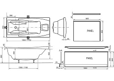 Фронтальная панель Ravak You 185x64.5 CZ011Z0A00