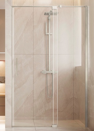 Душевая дверь Vincea Экстенза (Extenza) VDP-4EX1011CLBN 100/110x195 брашированный никель, прозрачная