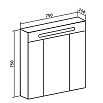 Зеркальный шкаф Руно Парма 75 см белый, 00000001148