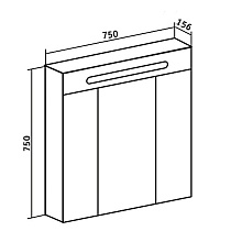 Зеркальный шкаф Руно Парма 75 см белый, 00000001148