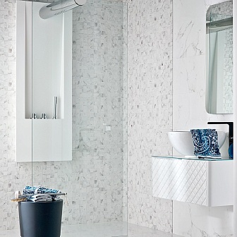 Плитка Porcelanosa Marmol Carrara Mosaico Blanco 33,3x100 см, 100292087