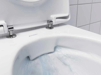 Подвесной унитаз Geberit Smyle Square 500.683.01.2 безободковый с крышкой-сиденьем микролифт