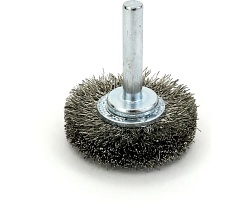 Щетка дисковая EuroBrush Д40x12 c хв-м д6x30, ворс гофр нерж сталь 0,20, до 20000 об/мин код 13-010 EB-D40SS3