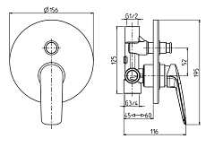 Смеситель для ванны M&Z Laguna LGA02805