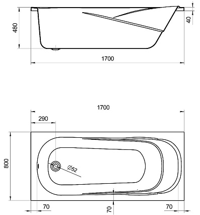 Акриловая ванна Santek Касабланка XL 170x80 1.WH30.2.441