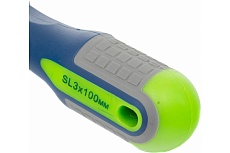 Отвертка SL3.0х100мм, CrV, 3-х компонентная рукоятка Сибртех 11800