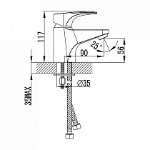 Смеситель для раковины Milardo Solomon SOLSB00M01