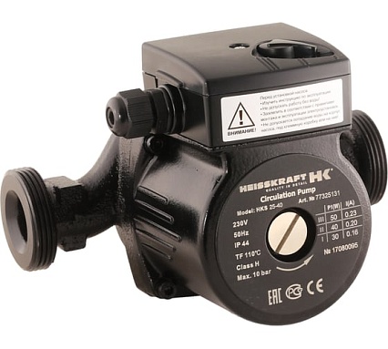Насос Heisskraft HKS 25-60 130, 1x230 В, G 1 1/2", PN 10, 130 мм, 3 скорости, с гайками G 1 1/2'' - Rp 1" 77325166