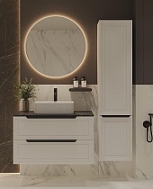 Мебель для ванной ЗОВ Севилья 100 см со столешницей куритиба, белый матовый