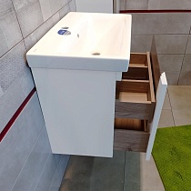 Мебель для ванной Бриклаер Брайтон 80 см белый матовый/дуб кера
