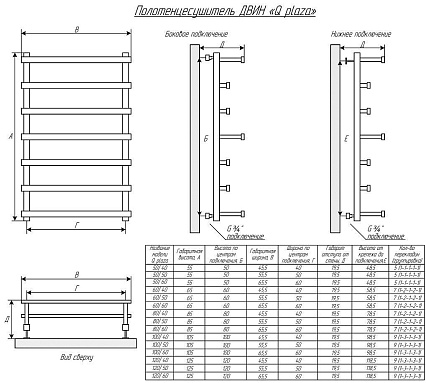 Полотенцесушитель водяной Двин Q Plaza 55x85, состаренная бронза