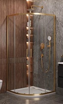 Душевой уголок Cezares MOLVENO-R-2-90-C-BORO-IV 90x90 прозрачный, брашированное золото
