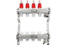Коллекторная группа Essan GROUP802 нержавейка, 1"x3/4" EK 4 выхода, с расходомерами 180222504-77