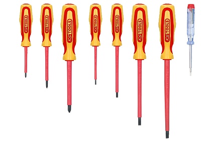 Набор отверток KS Tools VDE с пробником, с изоляцией 1000V, 8 предметов 117.0550