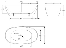 Акриловая ванна BelBagno BB81-1500-W0 150x75