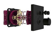 Смеситель для душа AQUAme AQM8801MB термостат, черный матовый