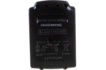 Аккумуляторная батарея Li-Ion (18В, 1.5 Ач) Black&Decker BL1518-XJ