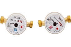Комплект счетчиков для ХВС и ГВС GIBAX G-Water D15, полнопроходной, 1/2, 2 шт. WFWK2