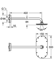 Верхний душ Grohe Rainshower Veris 26170LS0