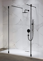 Душевая перегородка RGW Walk In WA-052B (WA-016B+2Z-071B) 140x195 черный, прозрачное 351005243-14