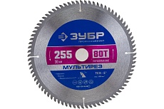 Диск пильный по алюминию Мультирез (255x30 мм; 80T) Зубр 36907-255-30-80_z01
