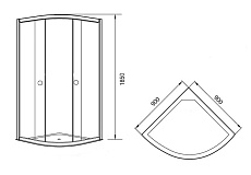 Душевой уголок Agger A01-090MCR/G 90x90 матовый, четверть круга