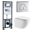 Комплект Weltwasser 10000011308 унитаз Merzbach 043 GL-WT + инсталляция Marberg 410 + кнопка Mar 410 RD