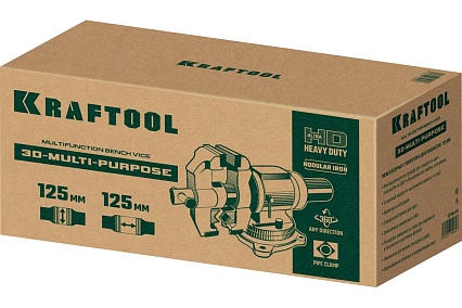 Чугунные слесарные тиски Kraftool 3D Multi-Purpose 125 мм 32706-125