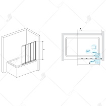 Шторка для ванны RGW SC-22B 03112212-14 120x150 черный, прозрачное