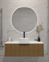 Мебель для ванной ЗОВ Кито 80 см со столешницей, белый/тростник