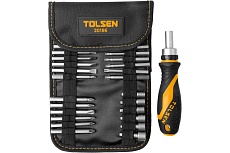 Набор вставок (бит) TOLSEN 1/4&quot;, PH, PZ, Torx, Slotted, 26 предметов 20186