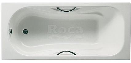 Чугунная ванна Roca Malibu 150x75 см с отверстиями под ручки, арт.2315G000R