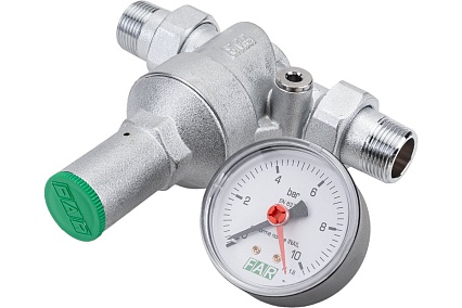 Редуктор хром FAR 3/4" НР-НР, с манометром FA 2815 34