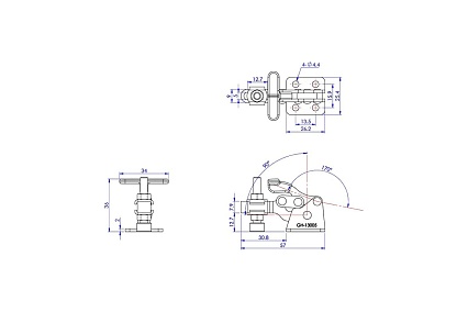 Прижим с вертикальной т-образной ручкой WOODWORK усилие 88 кг GH-13005