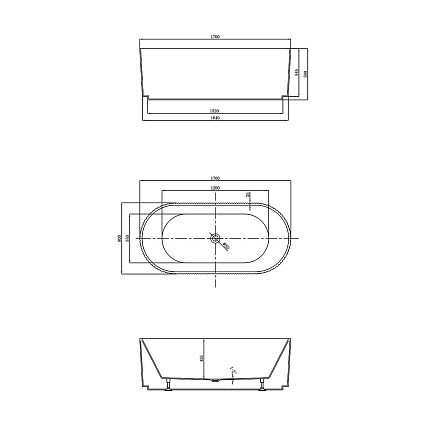 Акриловая ванна Vincea VBT-426-1700 170x80 белый глянцевый