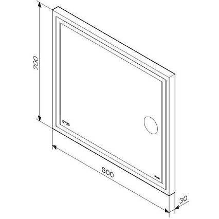 Зеркало Am.Pm Gem 80 см с подсветкой, часами, косм.зеркалом M91AMOX0803WG