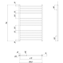 Полотенцесушитель водяной Ravak Norma 50x80