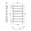 Полотенцесушитель водяной Domoterm Стефано П7 400x700-500 АБР с боковым подкл., античная бронза