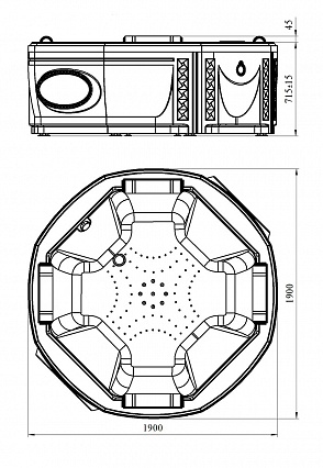 Акриловая ванна Fra Grande Фарнезе 190x190 с панелью