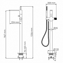 Напольный смеситель WasserKRAFT Ems 7621 глянцевое золото