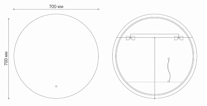 Зеркало Grossman Cosmo-норма 70x70 см с подсветкой и подогревом