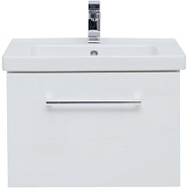 Тумба с раковиной Dreja Big Inn 65 см белый глянец