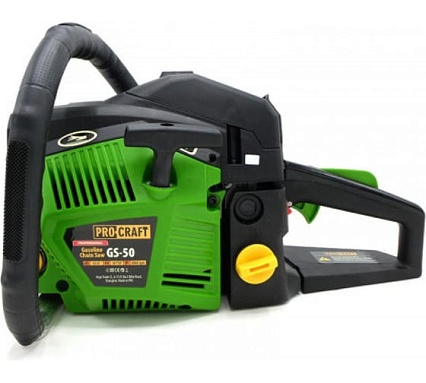 Пила цепная бензиновая PROCRAFT 2,9 л.с., 52 см3, 40 см, 20 м/с (шина + цепь) GS50 1/1