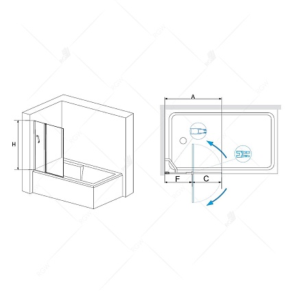 Шторка для ванны RGW Screens SC-11 B 100x140 черный, прозрачная