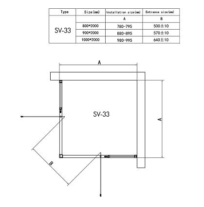 Душевой уголок RGW Stilvol SV-33B 80x80, черный, прозрачное, квадрат