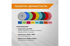 Алмазный гибкий шлифовальный круг Черепашка АГШК 100 мм, Р30, мокрое шлифование RAGE by VIRA 558045