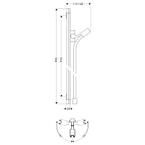 Душевая штанга Hansgrohe PuraVida 27844000 90 см со шлангом