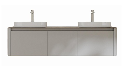 Мебель для ванной Black&White Universe U915.1600-2 Double 160 см, светло-серый, две раковины Мебель для ванной Black&White Universe U915.1600-2 Double 160 см, светло-серый, две раковины